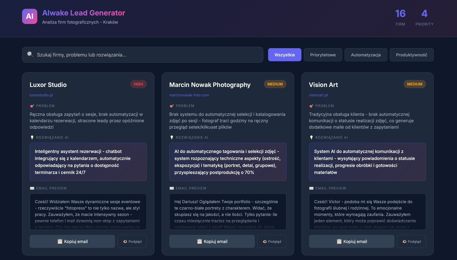 AIwake Smart Outreach Dashboard